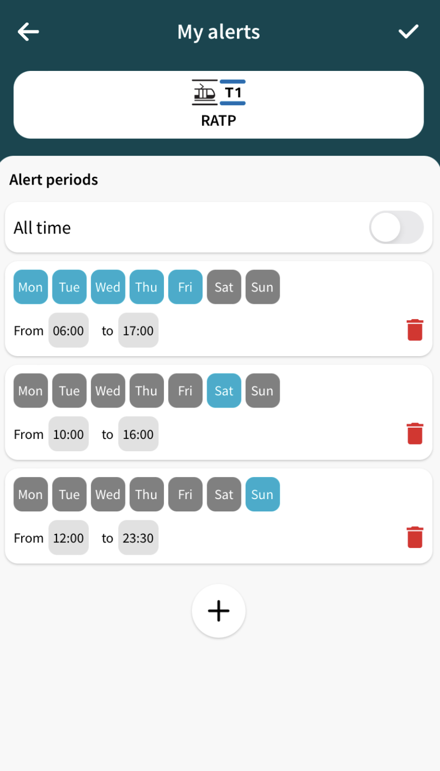 Subscription schedule screen